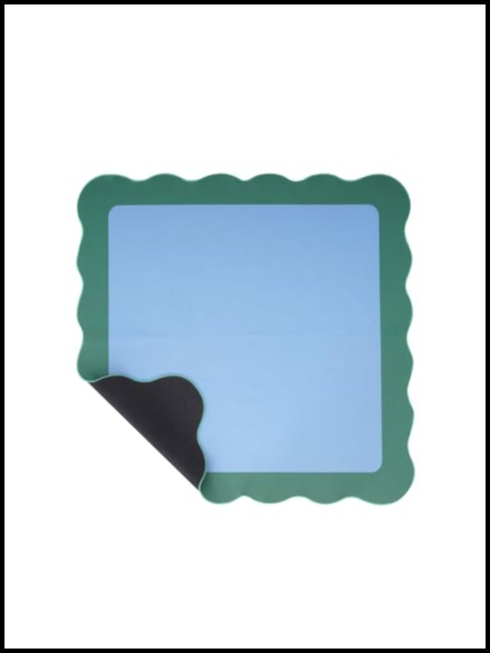 Scalloped Mahjong Mat with Rolling Bag, Anti-Slip Neoprene, 33-inch, for Tile